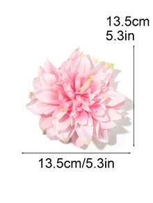 2个春夏渐变仿真3D牡丹花鳄鱼夹发夹，波西米亚优雅甜美海滩度假装扮配饰，时尚派对发夹，节日旅行 - 彩色 - 查看 3