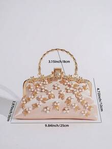 Túi xách cầm tay dự tiệc đính ngọc trai và đá lấp lánh, ví cầm tay thanh lịch, túi xách nữ dung tích lớn, túi thời trang cho phái đẹp. - Rượu sâm banh - Xem 10