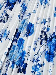 Women's Elegant Ditsy Floral Chiffon Dress & Jacket Two Pieces Set, Fashionable Outfit For Date, Holiday, Casual Wear Spring - 藍白色 - 查看 7