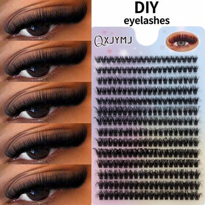 280pcs Thin Individual False Eyelashes - Natural Look, D-Curl Lifted, Fluffy, DIY Lash Extension For Salon-Level Volume & Length - Easy To Wear, Reusable, Comfortable Fit