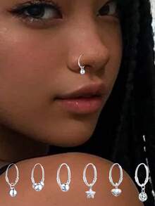 1pc S925 Sterling Silver Minimalist Luxury Style Nose Ring, Unique Korean Retro Nose Ring, Suitable For Women's Daily Wear, An Excellent Gift For Girlfriend, Mother And Sister - Single Nose Ring - View 8