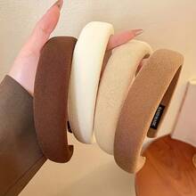 Women's Wide Elastic Headband, Soft Fabric Decorative Headband, Neutral Colors, Non-Slip Design, Suitable For Daily Wear, Work Or Casual Outfits Travel Accessories - Multicolor - View 5
