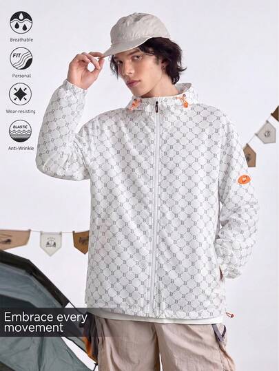 时尚轻便透气防晒夹克，男士夏季多功能防晒外套