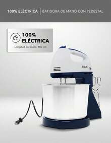 RCA Batidora de Pedestal RC-67SS de 120W con 6 Velocidades Ajustables, Tazón de 4L de Acero Inoxidable, Accesorios para Amasar, Batir y Mezclar, Diseño Elegante en Negro y Acero Inoxidable - Gris - Ver 9