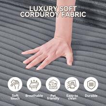 2-In-1 Convertible Sleeper Sofa Bed,3 Seats Compression Sofa With Fixed-Shape Frame, 82.67" Comfy Floor Couch With Pillows Hybrid Sofa Pocketed Spring - Grey - View 7