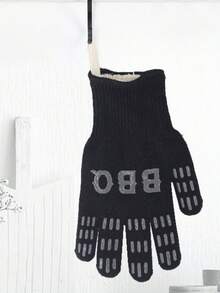 1 đôi găng tay chịu nhiệt nướng BBQ, găng tay lò nướng hai lớp bằng cotton phủ silicon, găng tay chống trượt dùng để nướng bánh, nướng thịt. - Xem 4