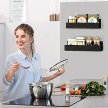 1/2 Magnetic Kitchen Storage Rack, No Punching Washing Machine Coffee Machine Storage Rack, Rust Proof Storage Basket, Sturdy And Durable, Preferred For Home Decoration, Suitable For Organizing Kitchens, Bathrooms, Washing Machines, Refrigerators, Reducing Clutter And Maximizing Vertical Space - Multicolor - View 4