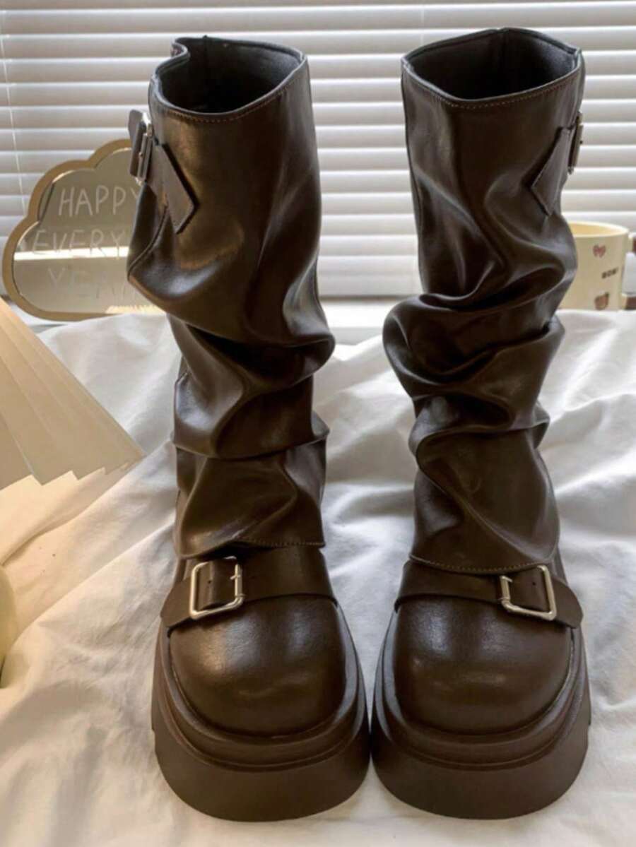 Women Equestrian Boots - 棕色 - 查看 1