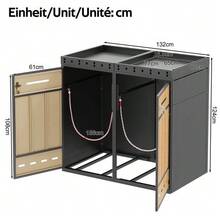 Container Storage Unit With Green Roof, Enclosure For 120-240 Liter Containers, Container Cabinet, Container Box - Grey - View 4