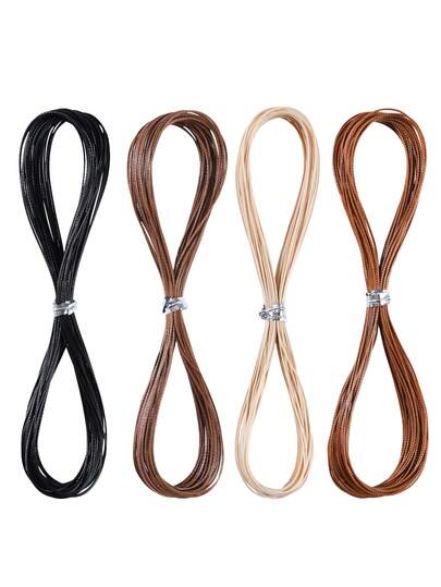 Dây da bện tròn 0.5mm, dây da bện tròn dạng xoắn dùng để làm đồ thủ công, trang sức, vòng cổ, vòng tay, móc khóa, mặt dây chuyền điện thoại DIY.