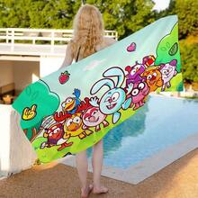 Cartoon Animation Popular S-Smeshariki Anime Beach Swimming Towel Absorbent Washcloth's Gifts Travel Camping Gym - 黑色 - 查看 9