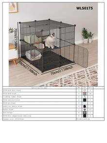 Lồng mèo nhiều tầng kèm khay vệ sinh, đồ dùng cho mèo trong nhà, nhà và giường nhỏ cho mèo. - Nhiều màu - Xem 18