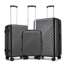 Hard-Shell Luggage Set | 20-Inch Carry-On (Cabin), 24-Inch Medium Checked Bag, 28-Inch Large Checked Bag | ABS+PC, 360° Quiet Wheels, Combination Lock | For Holidays, Business, Family & Weekends - Grey - View 10