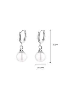 1 Đôi bông tai bạc S925 đính ngọc trai và kim cương, thiết kế thanh lịch, chất lượng cao cấp, mang đậm phong cách Pháp tinh tế và nữ tính, phụ kiện cao cấp, quà tặng ngày Valentine. - ngọc trai - Xem 10