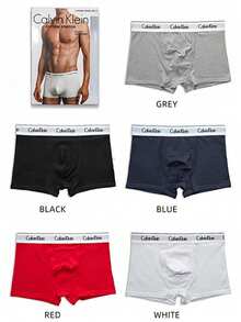 Calvin Klein 3-Pack Premium Gift Set Boxer Briefs | Men's Soft Breathable Cotton Underwear With White Trim, Includes Gift Bag - 黑藍紅 - 查看 2