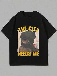 Blink If You Want Me - Camiseta Divertida de Hombre con Meme de Lobo Alfa, Ropa de Verano, Camisetas Vintage con Estampados Gráficos, Estilo Urbano, Algodón, Impresa y Enviada en EE. UU. - Negro - Ver 6