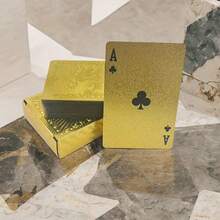 1盒精美桌面卡牌游戏，印有金龙和银龙图案，适合节日、派对和聚会。 - 彩色 - 查看 7