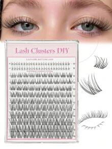 Bộ mi giả 3 trong 1, mi giả dạng chùm 8-16mm kèm mi dưới, kiểu mắt mèo tự nhiên. - C - Xem 2