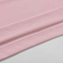 Set de 2 camisetas de manga corta de unicolor con estampado de letras, de lujo, aptas para fitness, yoga, running y uso casual, de estilo minimalista y versátil para el verano - Multicolor - Ver 9