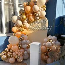 Gold & Beige Balloons, 55pcs 10-Inch Neutral Sand White Nude Apricot Balloons, Cream Metallic Gold Foil Confetti Balloons, Suitable For Bohemian Wedding, Baby Shower, Bridal Shower, Birthday, Engagement Party Decoration - A-1 - View 3