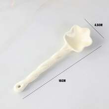 1PCS Kitchen Ceramic Star Shaped Spoon Twisted Spoon Cute Long Handled Cream Design Coffee Stirring Spoon - A1 - 查看 13