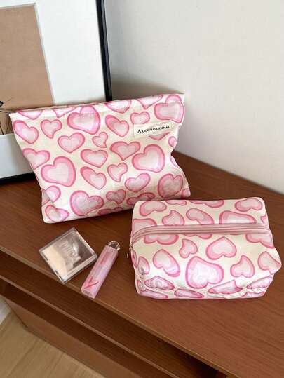 MEYOU FAIRY 化妆包、便携手提包、收纳包、洗漱包、大容量化妆包、化妆纸巾收纳包、旅行必备包、收纳袋、女士/女孩卫生巾收纳袋、学生铅笔盒、内袋、拉链枕形袋、方形包、大号化妆包