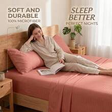 SERAPHINEX Sheet Sets With Pillowcases - Dusty Pink - View 8