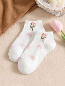5 Pasang Kaos Kaki Pendek Anak-Anak Motif Hati Minimalis dengan Hiasan Rumbai, Sangat Tipis & Bernapas, Gaya Modis Ins, Kaos Kaki Putih Nyaman, Warna Acak, Cocok untuk Semua Musim - MultiWarna - View 3