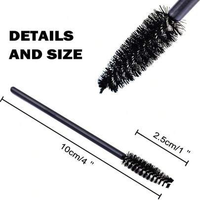 100/200/500pcs Two-Color Solid Handle Eyelash Curler Wand Mascara Brush, Eyelash & Eyebrow Comb Brush, Mini Cosmetic Tool