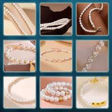 1套耐磨珍珠线，无弹性绳 - 优质超细，适用于项链、手链、DIY吊坠 - 白色 - 查看 10