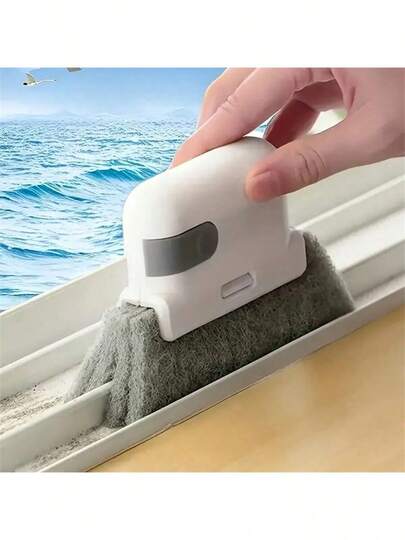 1 pieza Cepillo de limpieza para ranuras de ventanas, Limpiador de vidrios de ventanas, Herramienta de limpieza para rieles de alféizares de ventanas, Cepillo de limpieza de ventanas