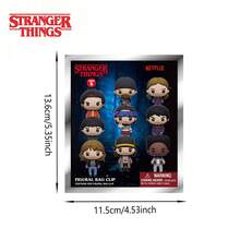 1pc Netflix "Stranger Things" Official Licensed Blind Box 3D Character Pendant Blind Bag Anime Figure Keychain Collectible Accessory, Includes Eleven, Dustin, Lucas, Mike, Will, Robin Set - Multicolor - View 3