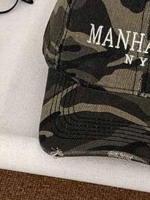 Mũ lưỡi trai vành dài kiểu hip hop rằn ri bạc màu, mũ snapback in họa tiết da báo phong cách đường phố cổ điển Mỹ, mũ cá tính, đa năng bảo vệ da khỏi ánh nắng mùa hè, mũ lưỡi trai cỡ lớn thêu chữ bạc màu, phù hợp với khuôn mặt nhỏ. - Lỗ ngụy trang - Xem 11