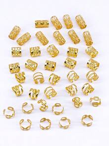 40Pcs Alloy Loc Jewelry For Hair Braid Jewelry Accessories For Women Girls Metal Hair Rings Cuffs Clips For Dreadlock Hair Braids Jewelry Decorations For Party,Summer,Holiday,Travel - Gold - View 6