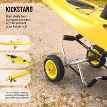 Kayak Cart Canoe Dolly Fishing Kayak Accessories Carrier Foldable Paddle Board Trolley Boat Trailer Transport With NO-Flat Airless Tires Wheels And 2 Ratchet Straps - Kickstands- "U"shape - View 5