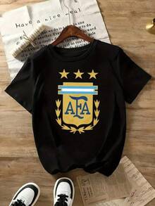 2026 World Cup Graphic Tees, Men's & Women's Argentina FootballJersey Number 10 - Retro Soccer Shirt WithArgentina Flag Design, Soccer Jersey, Teen Summer Clothes, Shirts For Adults & Kids, Family Matching Outfit, Comfort Fit CrewNeck T-Shirt For Training, Fan Apparel & Casual Wear (Machine Washable) - UnisexFor All-Season Use, Adult And Children's Sizes - 黑色10 - 查看 8