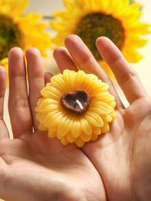 10pcs, 4pcs, 6/1pc Set, Sweet Versatile Yellow Multi-Petal Sunflower - Lighting Candles, Decorative Items, Tabletop Ornaments. Suitable For Wedding Decor, Mother's Day, Candlelight Dinner, Holiday Decoration, Souvenirs, Women's Gifts. - A - View 8
