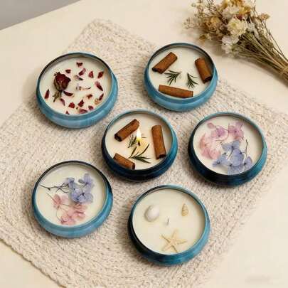 1个罐装花香蜡烛 – 手工大豆蜡烛，持久留香，完美适用于家居装饰、办公室、瑜伽和各种庆祝活动。精美礼品、派对用品和室内装饰品。送给女性、朋友、节日礼物、母亲节、感恩节、情人节、闺蜜的理想之选，创意蜡烛礼品（玫瑰、海螺、肉桂）