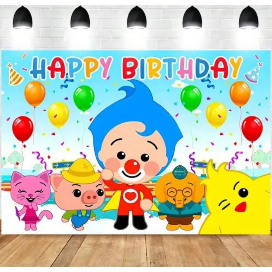 Plim Background Tapestry Children Birthday Party Photography Cartoon Photo Background Wall Rainbow Desktop Banner Decoration Baby Room - 彩色 - 查看 1