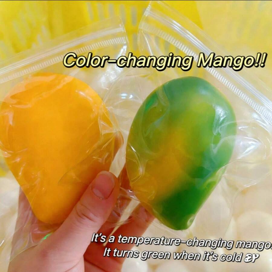 Juguete de estrés realista de exprimidor de mango, juguete creativo de alivio de estrés de comida, juguete de descompresión de apretón, regalo de broma de fiesta, artículo popular, juguete de rebote lento, lindo amuleto, Nee Doh, juguete de rebote lento de queso, juguete de rebote lento de dumpling - Multicolor - Ver 1