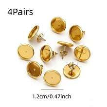4/8/16Pcs Earring Stud Round Disc Backs, Used For DIY Earring Base Jewelry Making Hole Pendant Accessories - Multicolor - View 19