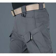 Men's Tactical Pants With Multiple Pockets, Multi-Pocket Design For Hiking & Outdoor Adventures, Camping Gear - Grey - View 8