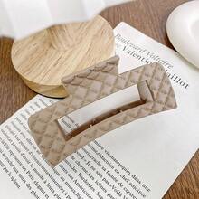 Kẹp tóc bằng da màu be mờ đa năng, kẹp tóc hình thoi vuông tối giản, phụ kiện tóc bán sỉ - Nhiều màu - Xem 9