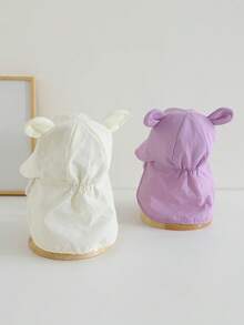 1-3岁婴儿帽 韩版春夏薄款系带护颈护肩帽 婴儿防晒遮阳帽 - 1PC - 查看 4