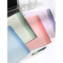 5pcs L-Shaped A4 Folder, A4 Gradient Plastic File Bag, Office Supplies Single Page Document Archive Bag, Thickened Waterproof - A4 - View 7