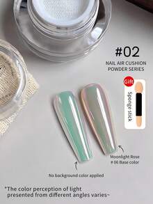 1/7pcs Nail Air Cushion Powder Series - Fine Texture, Easy To Apply, Ultra-Thin Transparent Finish, 7 Color Tones, High Gloss Mirror Effect, Suitable For Nail Art - Multicolor - View 16