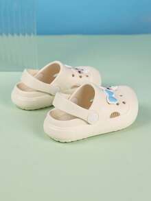 1 par de zapatillas para bebé niño primavera/verano interior/exterior, ligeras cómodas versátiles protección de dedos zuecos de playa - Beis - Ver 2