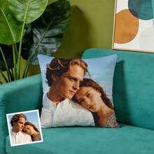 1PC 45X45 Customized Photo Cross Stitch Pillow Kit, Printed Canvas, With Pillow Core, Suitable For Occasions Such As Mother's Day/Father's Day/Thanksgiving/Teacher's Day, Creating Your Own Personalized Photo Pillowcase. The Ideal Gift For Family, Friends, And Oneself. Washable, Lightweight And Breathable - Multicolor - View 2