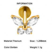 1PC Khuyên tai hình bướm G23 bằng titan, khuyên môi có ren trong, khuyên tai sụn tai, khuyên tai sụn vành tai, khuyên tai phẳng, khuyên tai đá opal và đá cubic zirconia, khuyên tai hình bầu dục, khuyên tai Monroe, khuyên tai vành tai, khuyên tai sáng bóng dành cho nữ - 1 khuyên môi hình bướm bằng titan - Xem 14