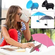 3pcs/Set Mobile Phone Sun Shade Umbrella With Suction Cup Holder, Outdoor Daily Use Mobile Phone Sun Shade Umbrella Stand - Multicolor - View 5